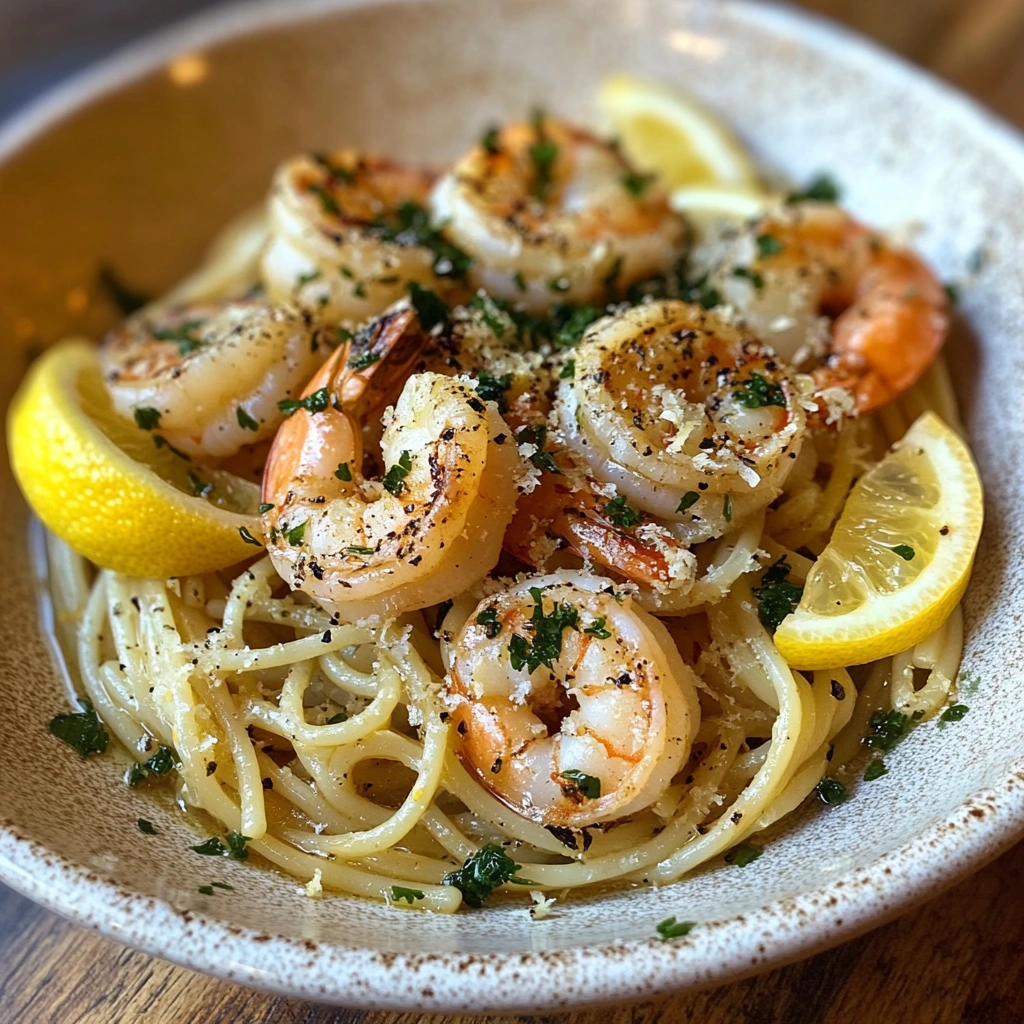 Lemon Garlic Shrimp Pasta